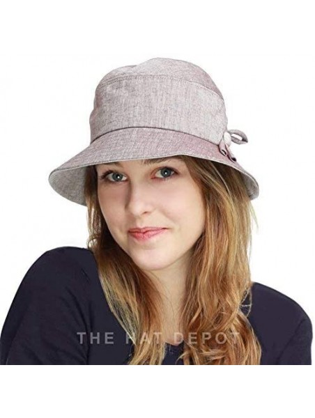 Sun Hats Light Weight Packable Women's Wide Brim Sun Bucket Hat - Sophie-brown - C618GQRDN2C $20.08