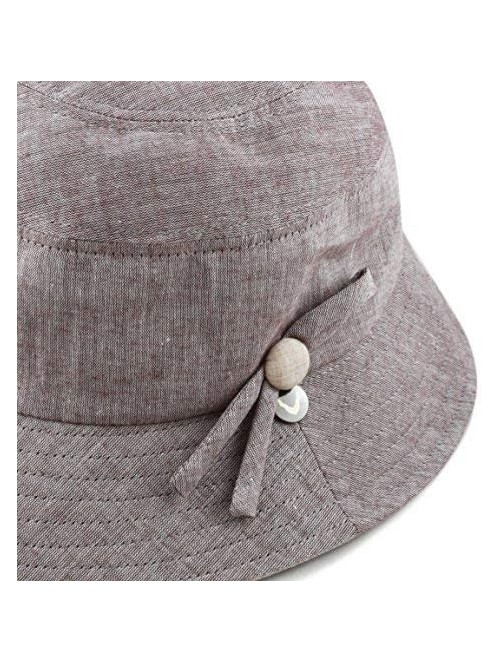 Sun Hats Light Weight Packable Women's Wide Brim Sun Bucket Hat - Sophie-brown - C618GQRDN2C $20.08