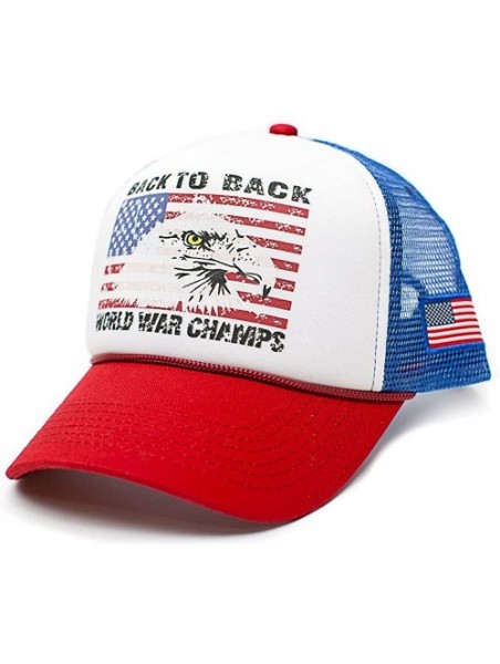 Baseball Caps Eagle Unisex-Adult Trucker Hat -One-Size - Royal/Red - CT11LEWP63B $21.71