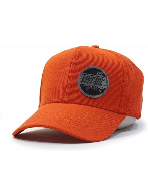 Baseball Caps Premium Plain Wool Blend Adjustable Snapback Hats Baseball Caps - Orange - CJ125MH8WV1 $13.95