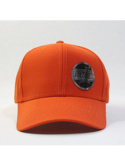 Baseball Caps Premium Plain Wool Blend Adjustable Snapback Hats Baseball Caps - Orange - CJ125MH8WV1 $13.95