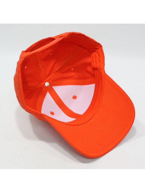 Baseball Caps Premium Plain Wool Blend Adjustable Snapback Hats Baseball Caps - Orange - CJ125MH8WV1 $13.95