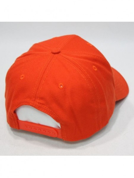 Baseball Caps Premium Plain Wool Blend Adjustable Snapback Hats Baseball Caps - Orange - CJ125MH8WV1 $13.95