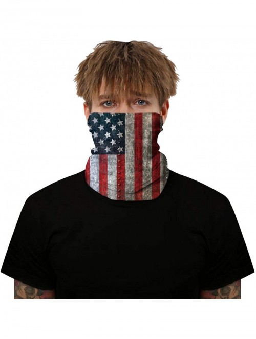 Balaclavas Stars and Stripes USA Flag Bandana Neck Gaiter Balaclavas Scarf Headband - American Flag - CF197NIXO92 $15.13