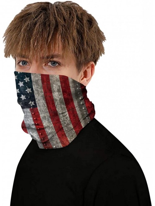 Balaclavas Stars and Stripes USA Flag Bandana Neck Gaiter Balaclavas Scarf Headband - American Flag - CF197NIXO92 $15.13