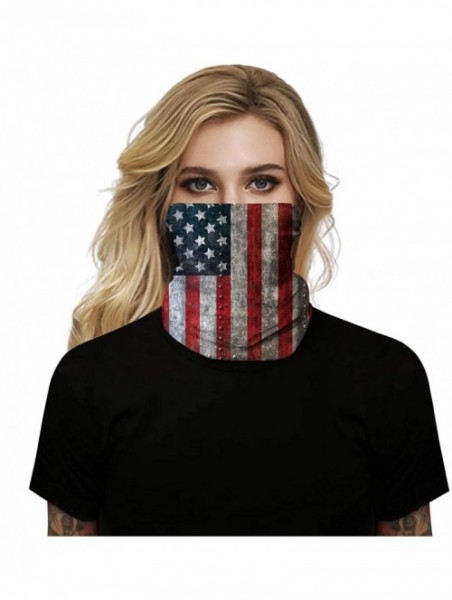 Balaclavas Stars and Stripes USA Flag Bandana Neck Gaiter Balaclavas Scarf Headband - American Flag - CF197NIXO92 $15.13