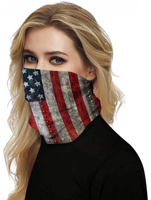 Balaclavas Stars and Stripes USA Flag Bandana Neck Gaiter Balaclavas Scarf Headband - American Flag - CF197NIXO92 $15.13