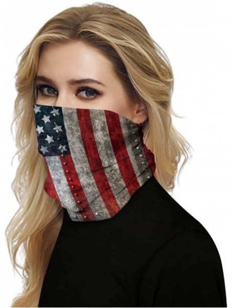 Balaclavas Stars and Stripes USA Flag Bandana Neck Gaiter Balaclavas Scarf Headband - American Flag - CF197NIXO92 $15.13