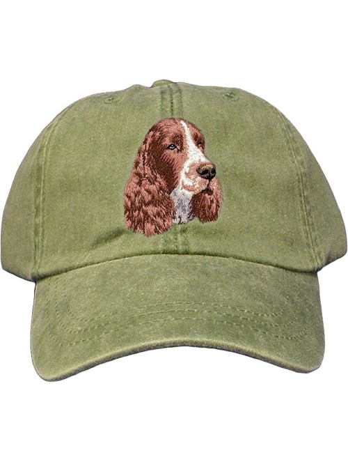 Baseball Caps Spruce Dog Breed Embroidered Adams Cotton Twill Caps (All Breeds) - Spruce - English Springer Spaniel D130 - CK...