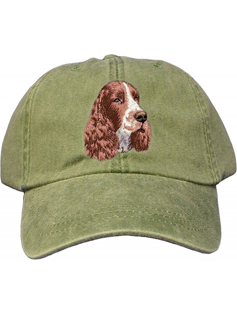 Baseball Caps Spruce Dog Breed Embroidered Adams Cotton Twill Caps (All Breeds) - Spruce - English Springer Spaniel D130 - CK...