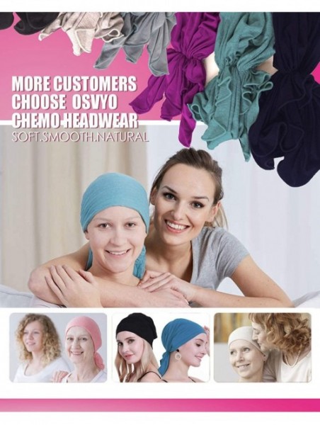 Skullies & Beanies Bamboo Chemo Headscarf for Women Hair Loss - Cancer Slip On Headwear Turbans Sealed Packaging - Bamboo Bla...