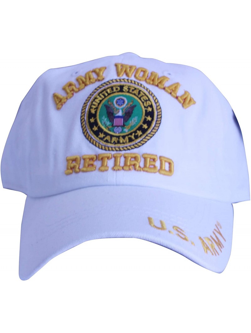 Baseball Caps Retired Baseball Military American Warriors - White - CA18HCH7XQR $26.10