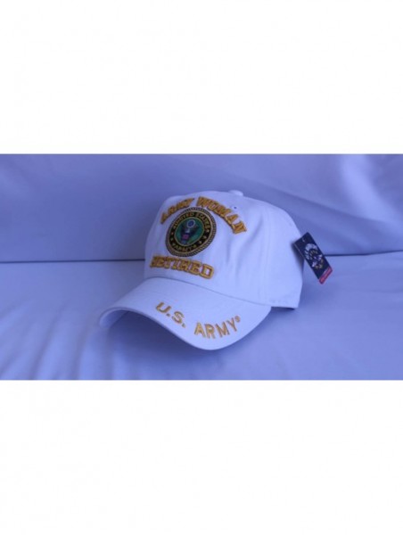 Baseball Caps Retired Baseball Military American Warriors - White - CA18HCH7XQR $26.10