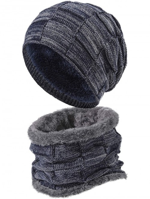 Skullies & Beanies Styles Oversized Winter Extremely Slouchy - Navy Hat&scarf Set - CG18ZZLZSTG $15.81