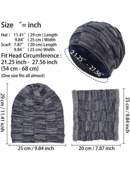 Skullies & Beanies Styles Oversized Winter Extremely Slouchy - Navy Hat&scarf Set - CG18ZZLZSTG $15.81