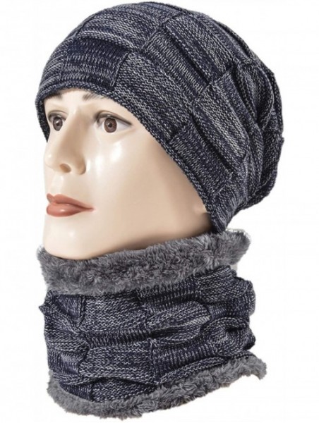 Skullies & Beanies Styles Oversized Winter Extremely Slouchy - Navy Hat&scarf Set - CG18ZZLZSTG $15.81