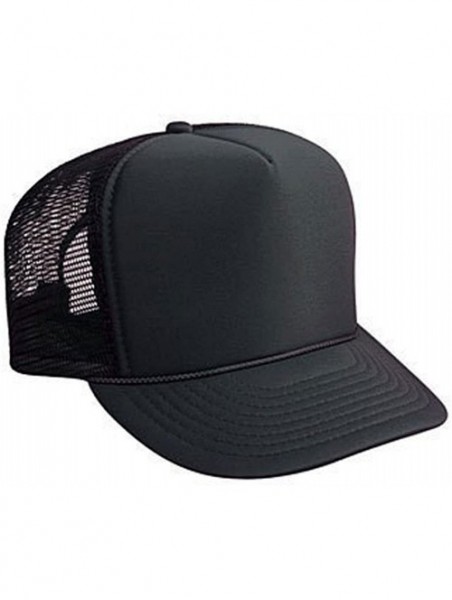 Baseball Caps Blank Mesh Trucker Hat Cap Snapback - Solid Black - C5113CM6P0T $12.21