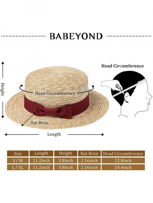 Cowboy Hats Men's 1920s Brim Boater Hat Gatsby Straw Hat 20s Costume Accessories - Wine Red - CN18DWIZLZW $31.73