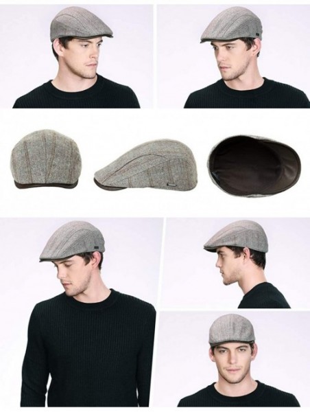 Newsboy Caps Wool Newsboy Cap Earflap Trapper Hat Winter Warm Lined Fashion Unisex 56-60CM - 00789_brown - CI18YLTESR4 $18.11