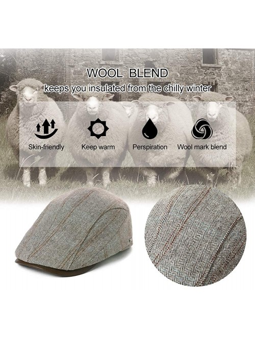 Newsboy Caps Wool Newsboy Cap Earflap Trapper Hat Winter Warm Lined Fashion Unisex 56-60CM - 00789_brown - CI18YLTESR4 $18.11