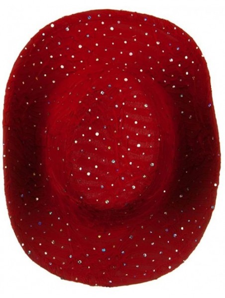 Cowboy Hats Glitter Cowboy Hat - Red - CH196UEC0W6 $31.29