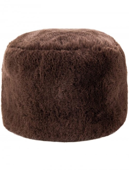 Bomber Hats Faux Fur Russian Hat for Women - Soft Velvet Fur - Comfy Cossack Style - Brown Rabbit - CE18ARRKZ0G $23.17