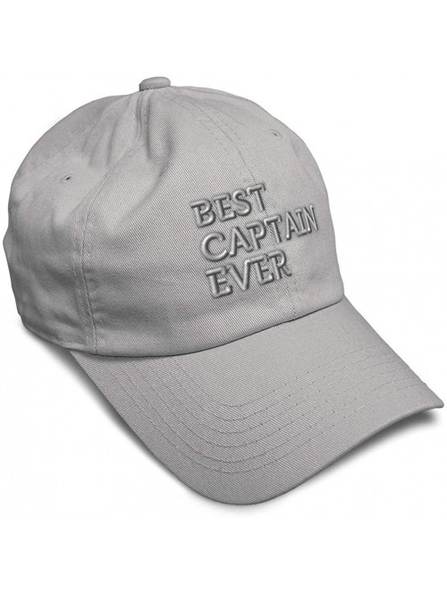 Baseball Caps Custom Soft Baseball Cap Best Captain Ever Embroidery Dad Hats for Men & Women - Light Grey - CL18AAOST5G $20.48