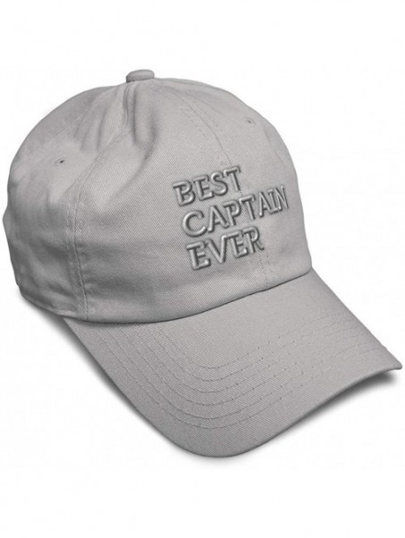 Baseball Caps Custom Soft Baseball Cap Best Captain Ever Embroidery Dad Hats for Men & Women - Light Grey - CL18AAOST5G $20.48