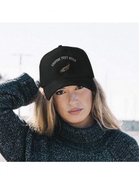 Baseball Caps Custom Baseball Cap Striped Bass Embroidery Acrylic Dad Hats for Men & Women - Black - CJ18SG3ZTU4 $27.18