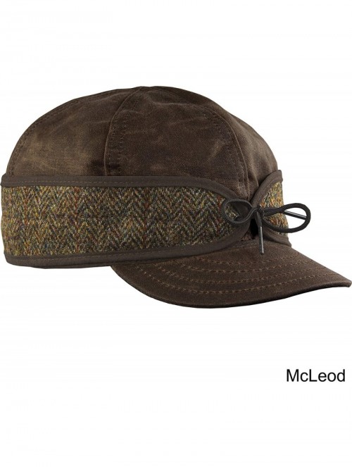 Newsboy Caps The Harris Tweed Waxed Cotton Cap - Brown - CR121RDTQUZ $60.34