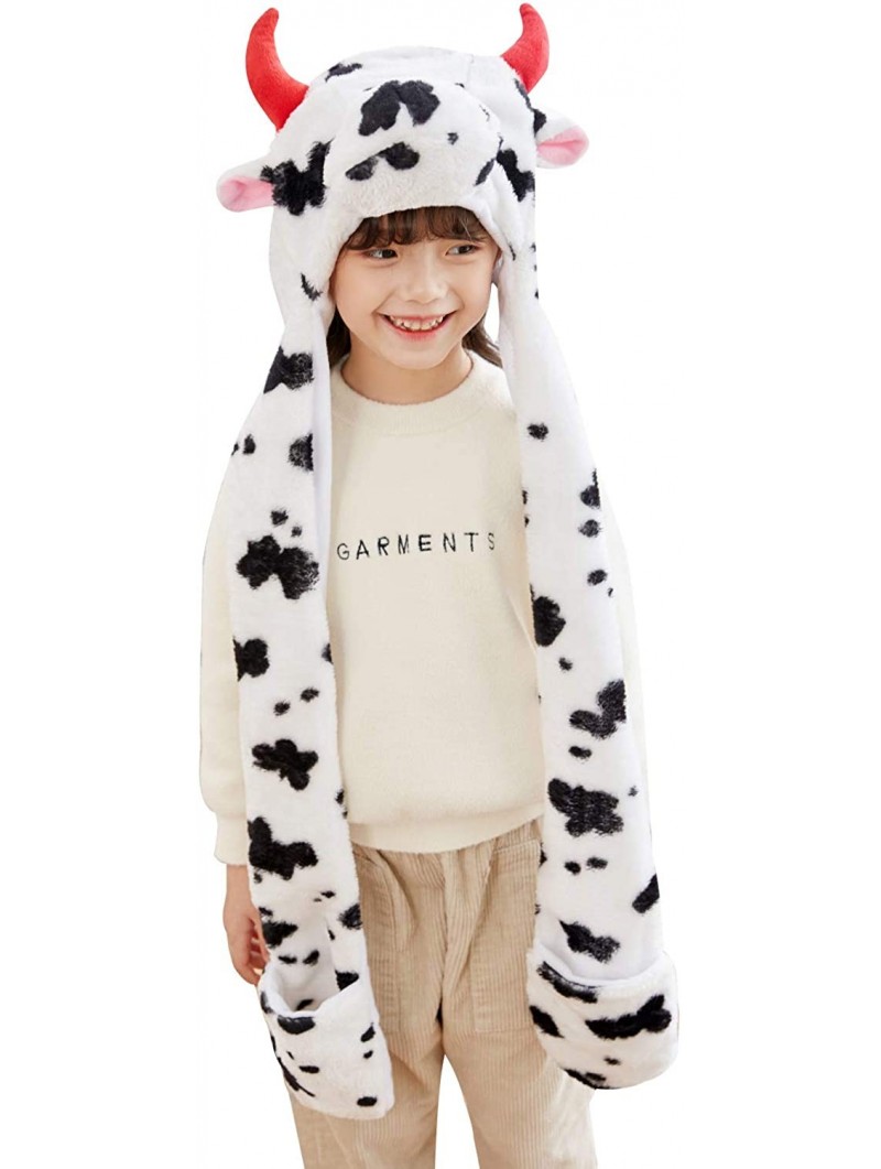 Skullies & Beanies Winter Animal Hat Set Cap 3-17yr Kids Cosplay Party Costume Toy - Milk Cow - CQ11QMELB9T $36.61