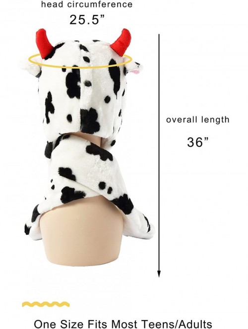 Skullies & Beanies Winter Animal Hat Set Cap 3-17yr Kids Cosplay Party Costume Toy - Milk Cow - CQ11QMELB9T $36.61