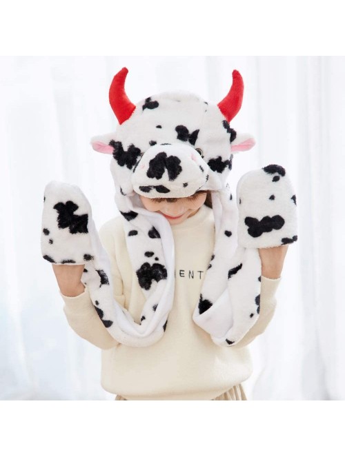 Skullies & Beanies Winter Animal Hat Set Cap 3-17yr Kids Cosplay Party Costume Toy - Milk Cow - CQ11QMELB9T $36.61