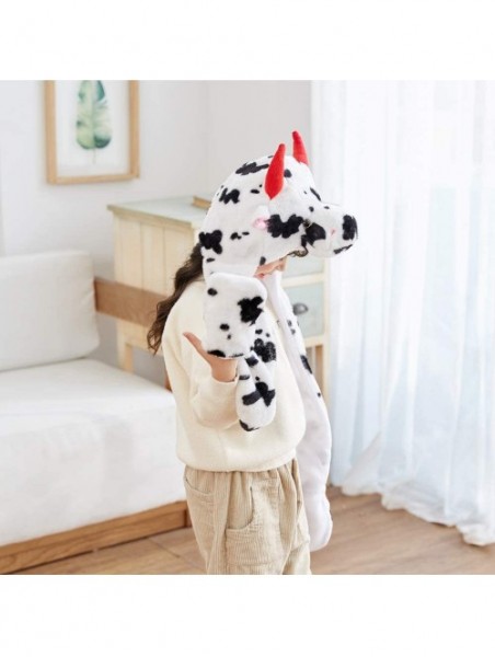 Skullies & Beanies Winter Animal Hat Set Cap 3-17yr Kids Cosplay Party Costume Toy - Milk Cow - CQ11QMELB9T $36.61