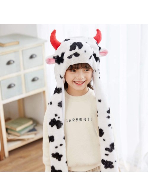 Skullies & Beanies Winter Animal Hat Set Cap 3-17yr Kids Cosplay Party Costume Toy - Milk Cow - CQ11QMELB9T $36.61