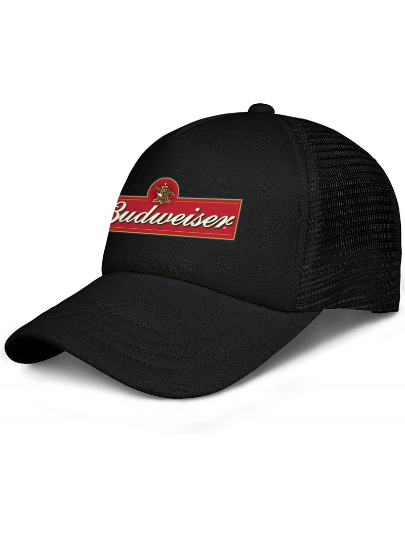 Baseball Caps Budweiser-Logos- Woman Man Baseball Caps Cotton Trucker Hats Visor Hats - Black-78 - CH18WCDWUGX $17.63