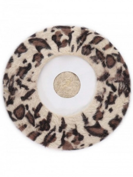 Berets Leopard Print Beret Hat for Women French Style Wool Velvet Beret Cap for Girls - Leopard Print-beige - CE18AUUHYUL $18.01