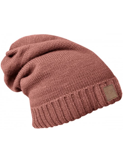 Skullies & Beanies Slouchy Beanie Winter Hats for Men and Women- Warm Fleece Lined Knit Skully - Pink - C6180OZKYS9 $12.50