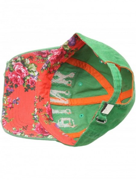 Baseball Caps Sexy Women Girl Flower Pink Cute Lady Design Ball Cap Baseball Hat Truckers - Green - CJ11XHE9OAT $34.97