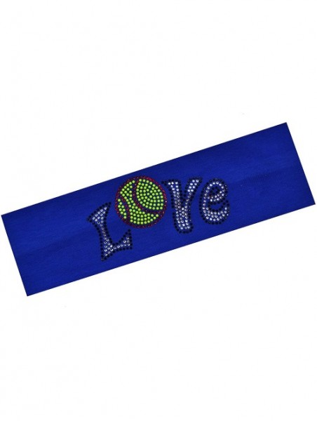 Headbands Softball Team Gift Love Softball Rhinestone Cotton Stretch Headband for Girls Teens and Adults - Royal Blue - CQ11T...