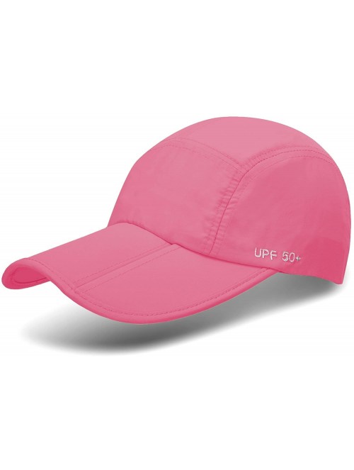 Baseball Caps Unisex Foldable UPF 50+ Sun Protection Quick Dry Baseball Cap Portable Hats - Pink - CL18G4KK43T $13.67