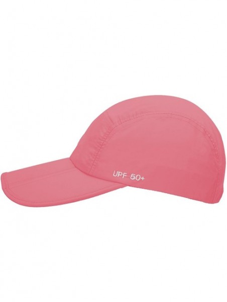 Baseball Caps Unisex Foldable UPF 50+ Sun Protection Quick Dry Baseball Cap Portable Hats - Pink - CL18G4KK43T $13.67