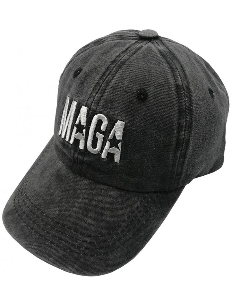 Baseball Caps Unisex Make America Great Again Hat- USA MAGA Cap Adjustable Baseball Hats - 001 Maga Black - CC18QRQWCIN $11.00
