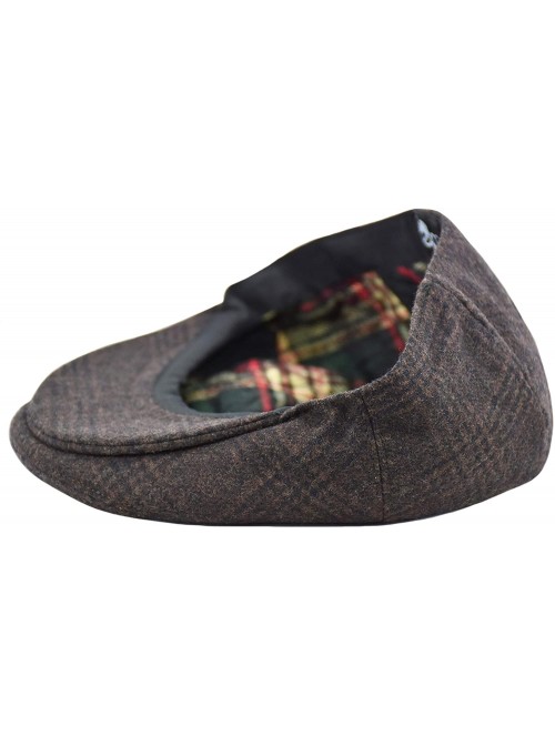 Newsboy Caps Classic Men's Flat Hat Wool Newsboy Herringbone Tweed Driving Cap - Iv1930-lt.brown - CV18IDR38R2 $19.18