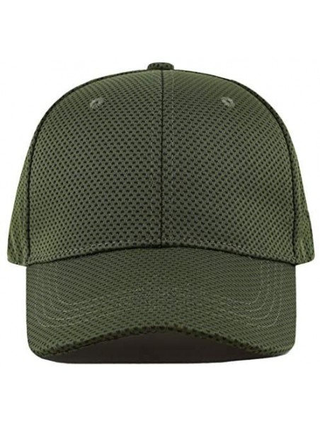 Baseball Caps Men's Curved Brim Stretch Fit Mesh 6 Panel Fitted Baseball Cap - Olive - C218I8STAKO $11.78