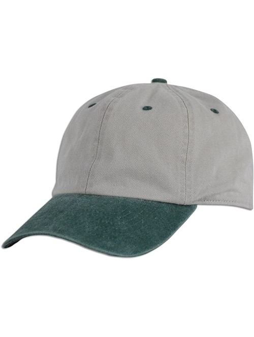 Baseball Caps Dad Hat Pigment Dyed Two Tone Plain Cotton Polo Style Retro Curved Baseball Cap 1200 - Sand / Green - C117Y4YYG...