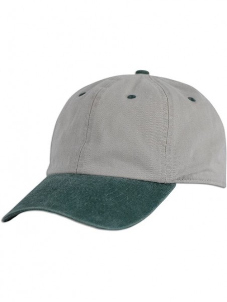 Baseball Caps Dad Hat Pigment Dyed Two Tone Plain Cotton Polo Style Retro Curved Baseball Cap 1200 - Sand / Green - C117Y4YYG...