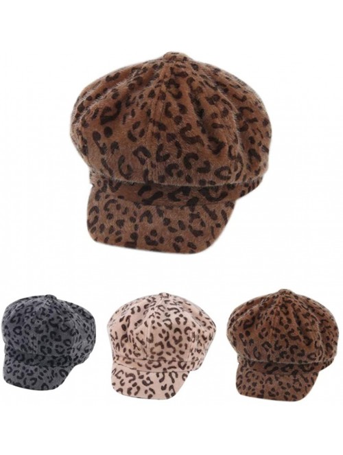 Skullies & Beanies Winter Decoration with Leopard Women's Cap Beret Warm Fashion Hat - Multicolor c - CD18KQYDD2Q $11.44