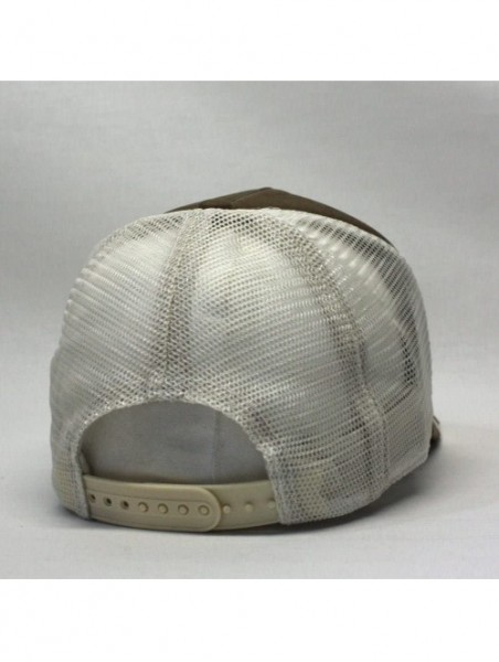 Baseball Caps Plain Cotton Twill Mesh Adjustable Snapback Low Profile Baseball Cap - Distressed Brown/Stone - C0186N6Z9LW $16.69