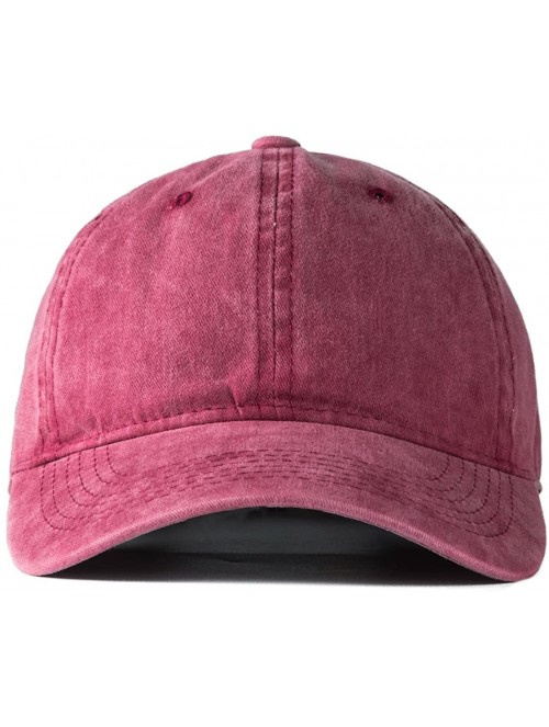 Baseball Caps Men Women Plain Cotton Adjustable Washed Twill Low Profile Baseball Cap Hat(A1008) - Red - CE185UD6D4U $16.33